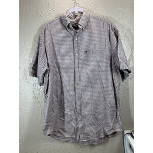 Ralph Lauren Polo Jeans Shirt Mens Plaid Short Sleeve Button Up Woven Size Large